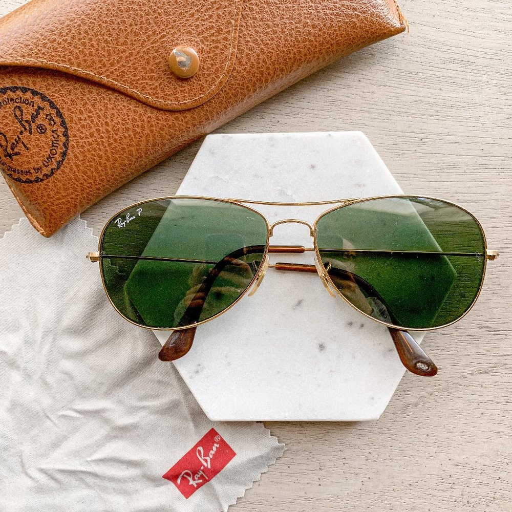 Ray-Ban Aviator Cockpit POLARIZED Sunglasses Green